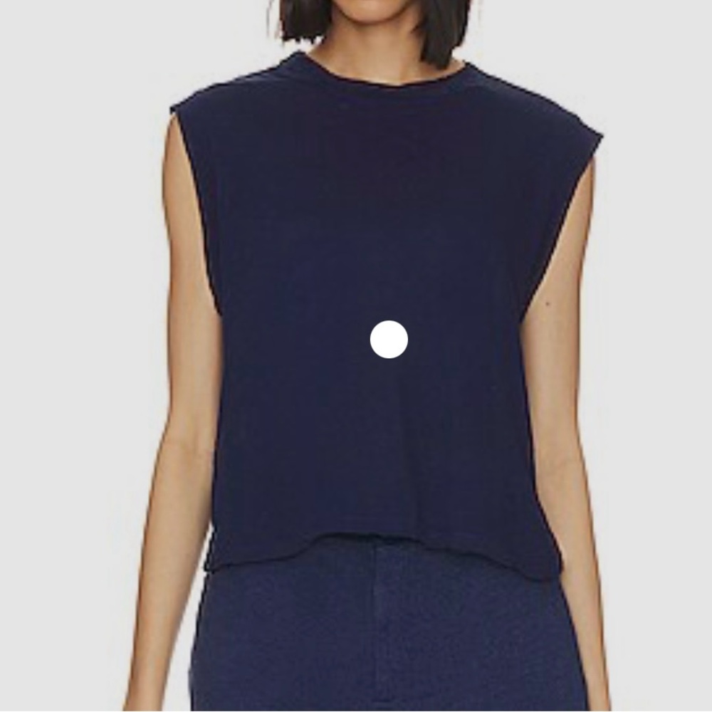 Monrow linen muscle tank - S